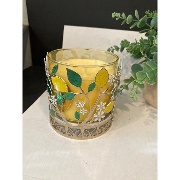 Bath & Body Works Spring Lemons 3 Wick Candle Holder - Picture 6 of 6